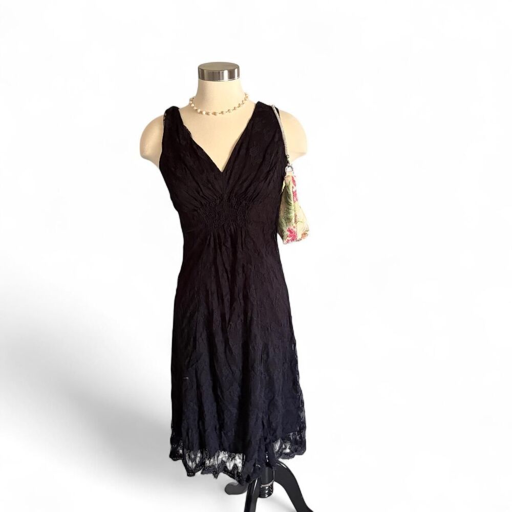 Jonathan Martin petites black lace midi dress Size 10p